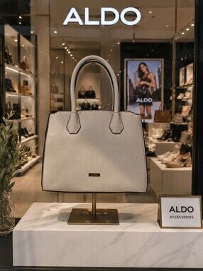 ALDO Structured Leather Satchel with Top Handles & Crossbody Strap